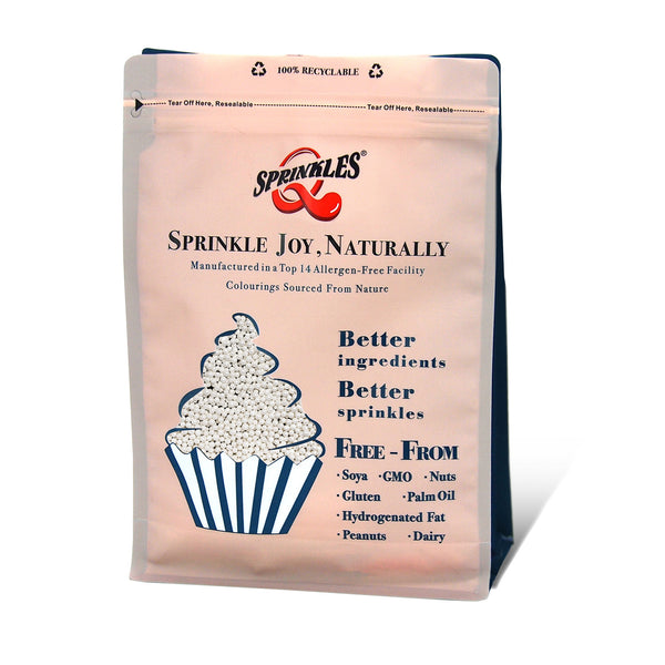 Shimmer White Nonpareils -Natural Ingredient Sprinkles Cake Decoration
