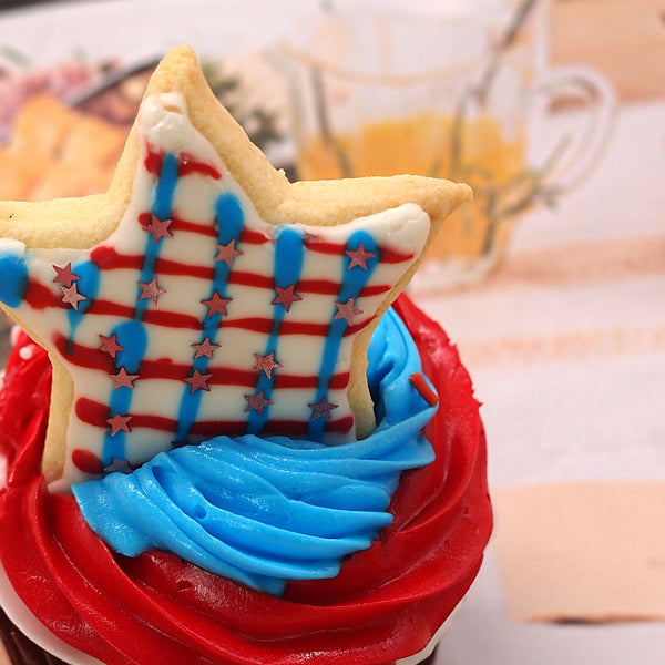 Red Glitter Stars - Soya Free Sugar Free Kosher Edible Cake Decoration