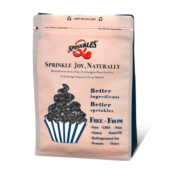 Shimmer Black Confetti Sequins - Nuts Free Halal Sprinkles For Cake