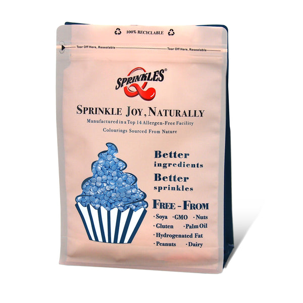 Shimmer Blue Confetti Sequins - Soy Free Natural Ingredients Sprinkles