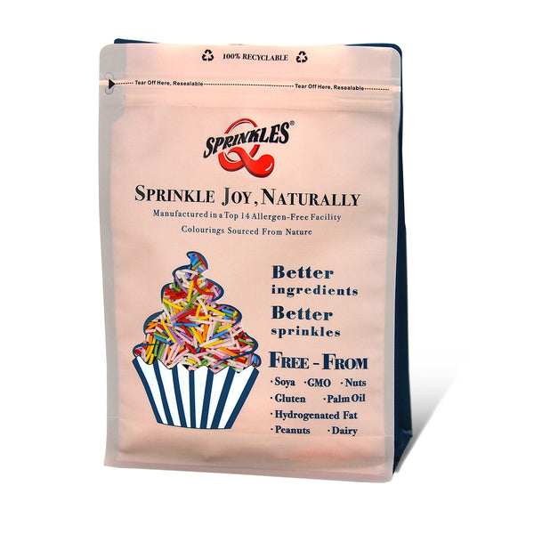 Rainbow Jimmies - Natural Ingredient Vegan Sprinkles Cake Decorations