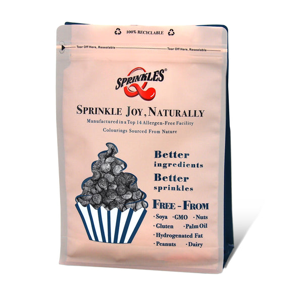 Shimmer Black Confetti 10MM Big Sequins - No Gluten Sprinkles For Cake