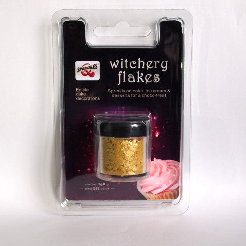 Gold Witchery Flakes - No Dairy Kosher Certified Edible Decoration