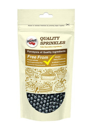 Shimmer Black 6mm Pearls - No Soya Kosher Certified Sprinkles For Cake