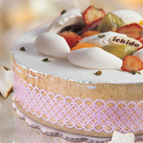Edible Wafer Paper Pink lace strips - Gluten Free Cake Decoration