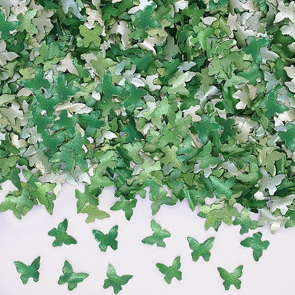 Green Glitter Butterflies - Gluten Free Clean Label Edible Decoration