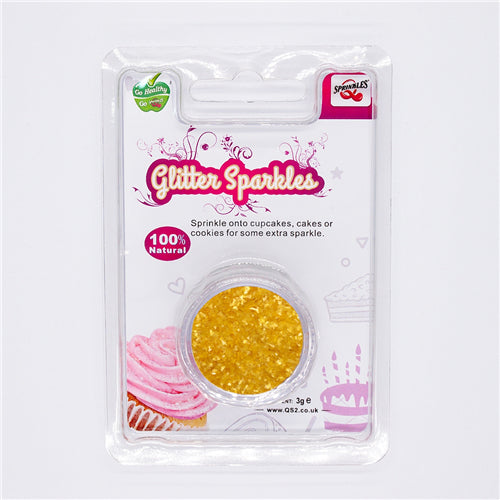 Yellow Glitter Sparkles - Nuts Free Kosher Certified Edible Decoration –  Quality Sprinkles (UK) Ltd