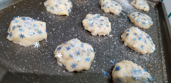 Blue Glitter Snowflakes - No Dairy No Gluten Vegan Edible Decoration