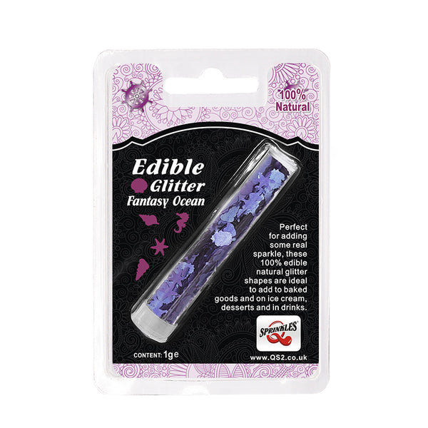 Purple Glitter Fantasy Ocean - Nuts Free Dairy Free Edible Decoration