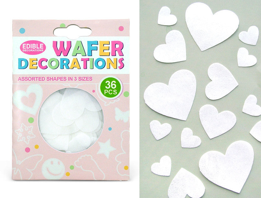 Precut White Edible Wafer Heart - Kosher Certified Cake Decoration