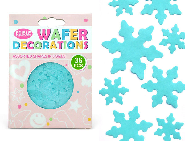 1 Blue Snowflake Edible Wafer Paper - Gluten Free Cake Decoration