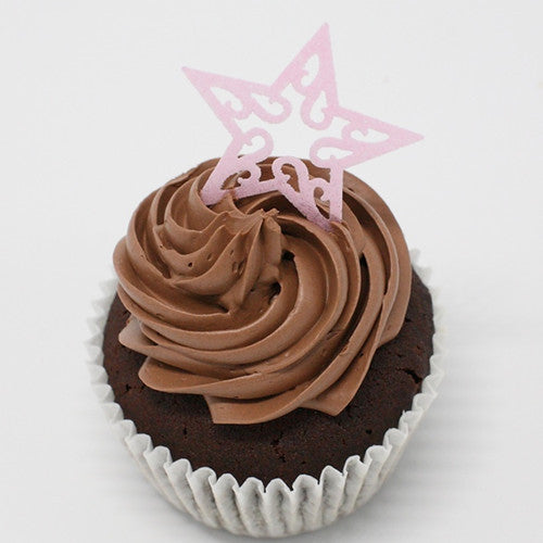 Edible Light Pink Wafer Paper Lace Star - Soya Free Cake Decoration
