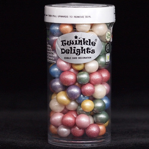 Shimmer Rainbow 8mm Pearls - No Dairy No Soy Halal Certified Sprinkles