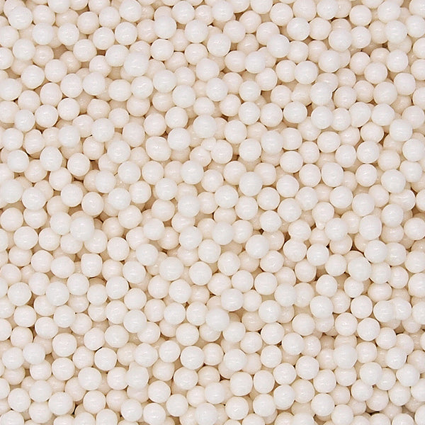 Matt White 3MM Pearls - Gluten Free Nut Free Vegan Sprinkles for Cakes