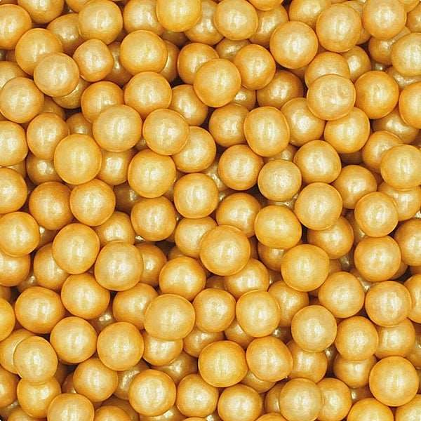 Gold 6mm Pearls - Gluten Free Nut Free Vegan Sprinkles Cake Decoration