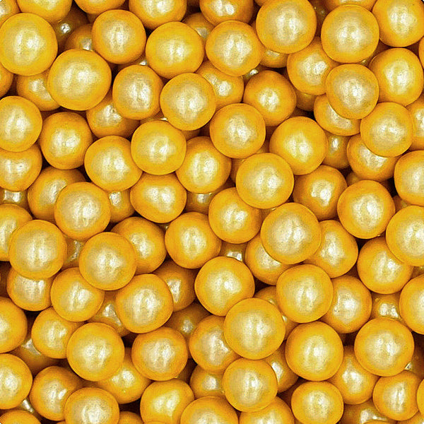 Gold 8mm Pearls - Soy Free Clean Label Vegan Sprinkles Cake Decoration