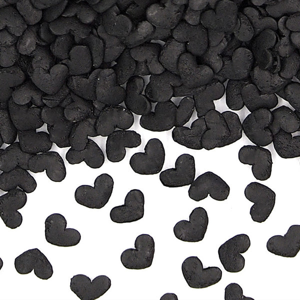 Black Confetti Heart - Halal Certified Soya Free Sprinkles For Cake