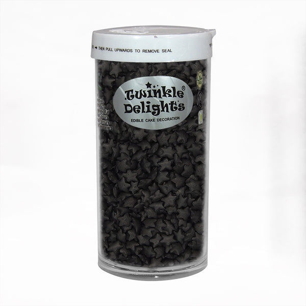 Black Confetti Star - Gluten Free Halal Certified Sprinkles For Cake
