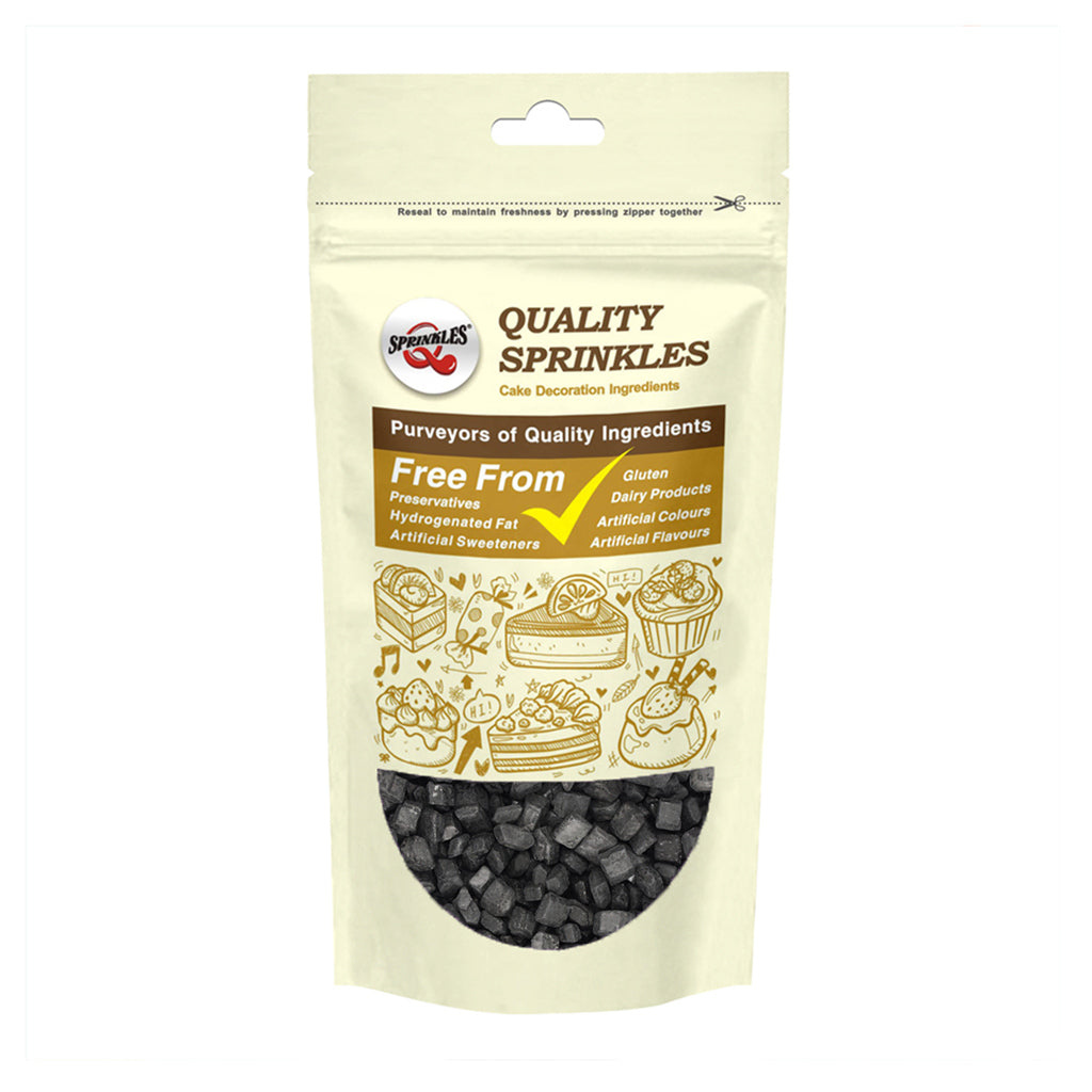 Black Sugar Rocs - No Gluten No Soya Vegan Sprinkles Cake Decoration