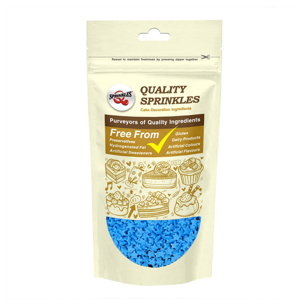 Blue Confetti Star - Gluten Free Clean Label Sprinkles Cake Decoration