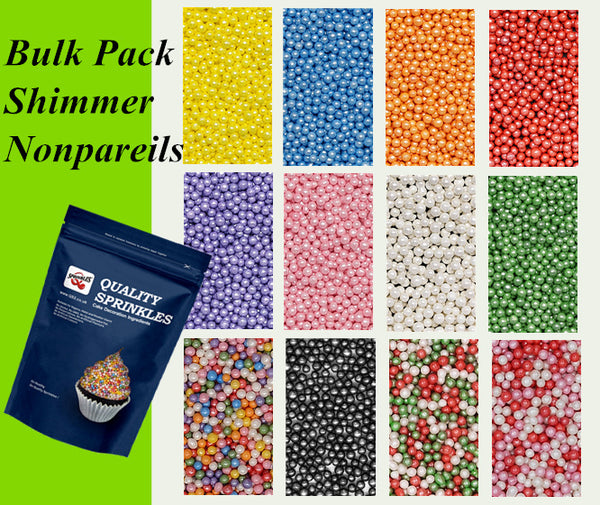 Bulk Pack Shimmer Nonpareils - Gluten Free Sprinkles Cake Decorations