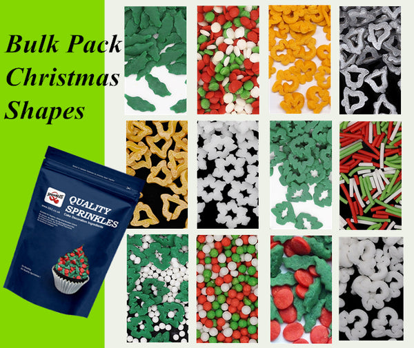 Bulk Pack Confetti Christmas Series - Soya Free Sprinkles Cakes Decor