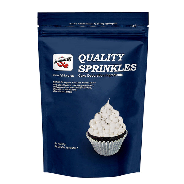 White Confetti Sequins - No Gluten No Soya Kosher Certified Sprinkles