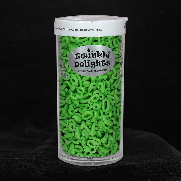 Green Confetti Number - Gluten Free Halal Sprinkles Cake Decoration