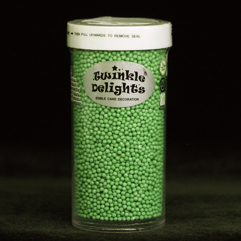 Green Nonpareils - Nut Free Kosher Certified Sprinkles Cake Decoration