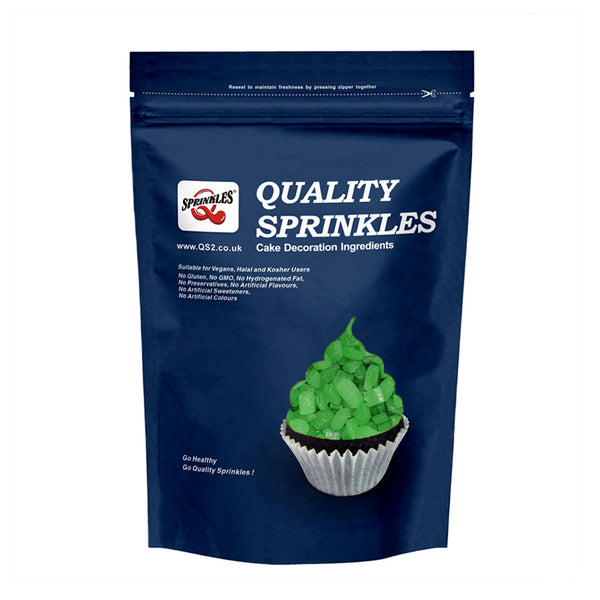 Green Sugar Rocs - Dairy Free Nuts Free Clean Label Sprinkles For Cake