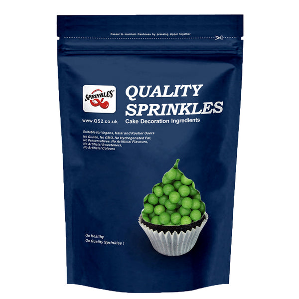 Matt Green 8mm Pearls - Soy Free Nut Free Natural Ingredient Sprinkles