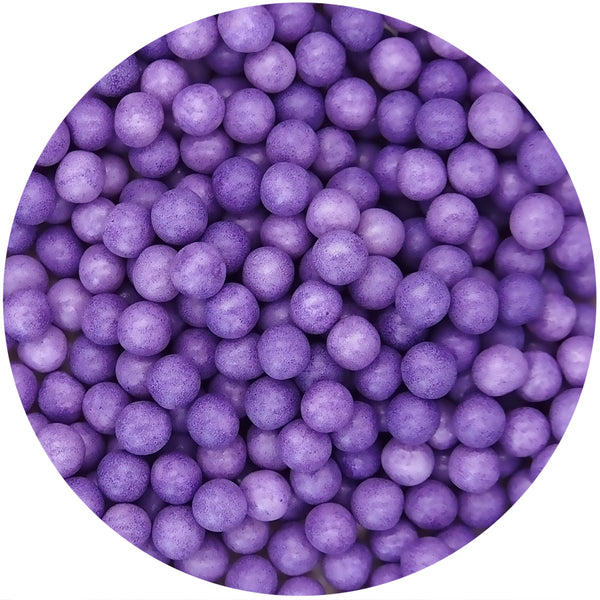 Matt Purple 6mm Pearls - Soya Free Halal Certified Sprinkles For Cakes