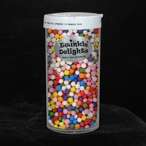 Matt Rainbow 4mm Pearls - No Nut Clean Label Sprinkles Cake Decoration