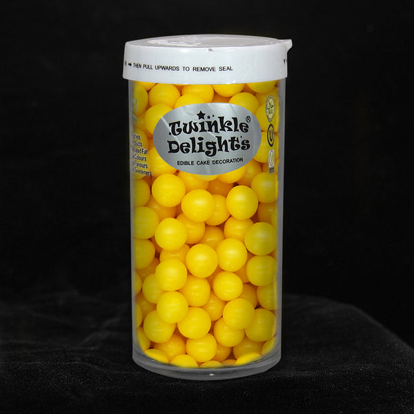 Matt Yellow 8mm Pearls - Dairy Free Nut Free Sprinkles Cake Decoration