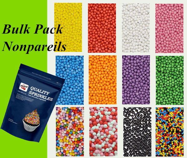 Bulk Pack Nonpareils - Soy Free No Nut Vegan Sprinkles Cake Decoration