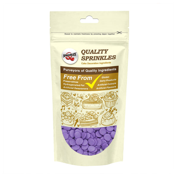 Purple Confetti 8MM Big Sequins - Kosher Certified Sprinkles For Cake