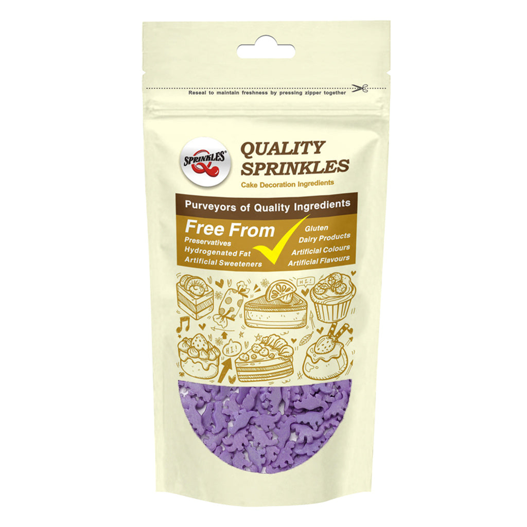 Purple Confetti Dinosaur - Kosher Certified No Nuts Sprinkles For Cake