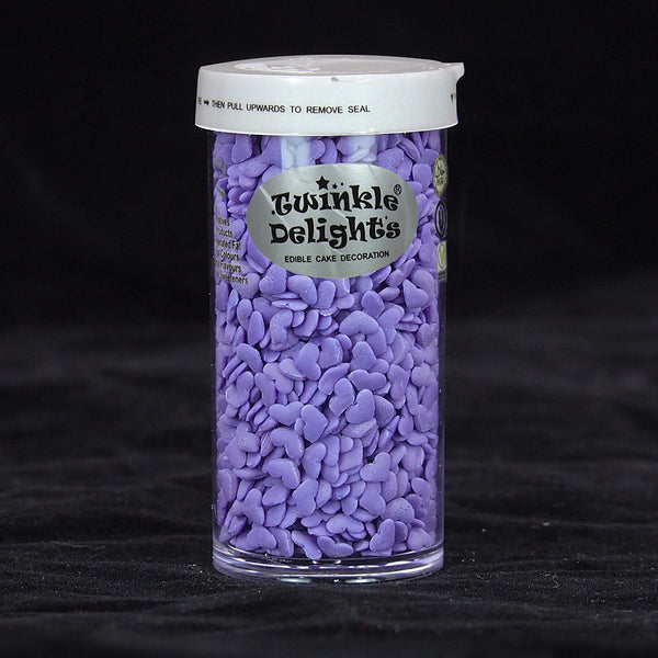 Purple Confetti Mini Heart - Gluten Free Nuts Free Sprinkles For Cake
