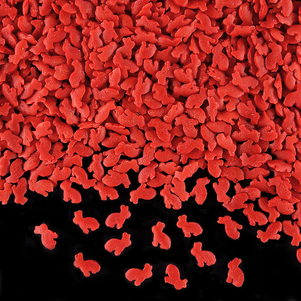 Red Confetti Rabbit - Non Dairy Kosher Certified Sprinkles For Cakes