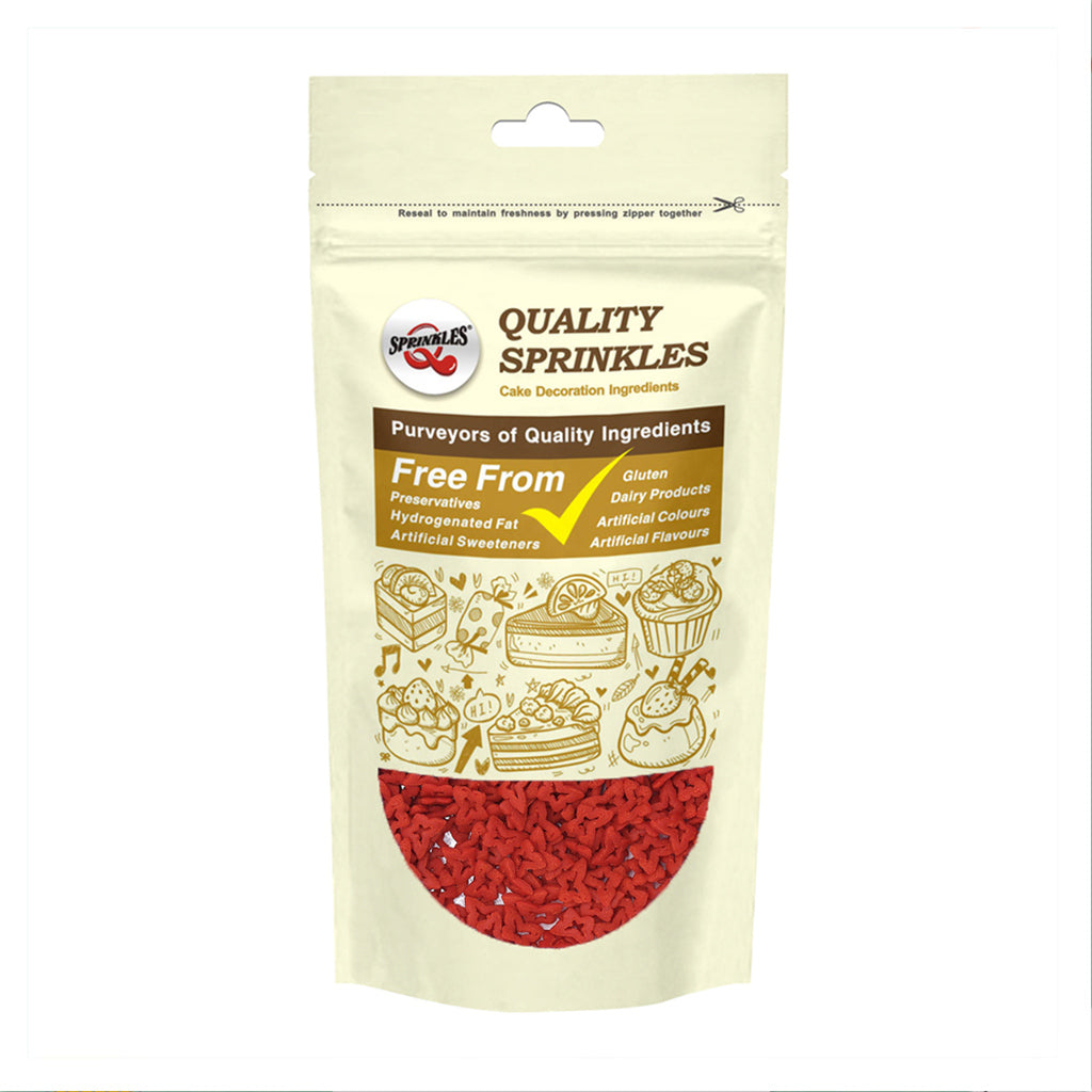 Red Confetti Butterfly - Nut Free Kosher Certified Sprinkles For Cake