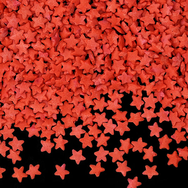 Red Confetti Star - Soya Free Clean Label Sprinkles Cake Decoration