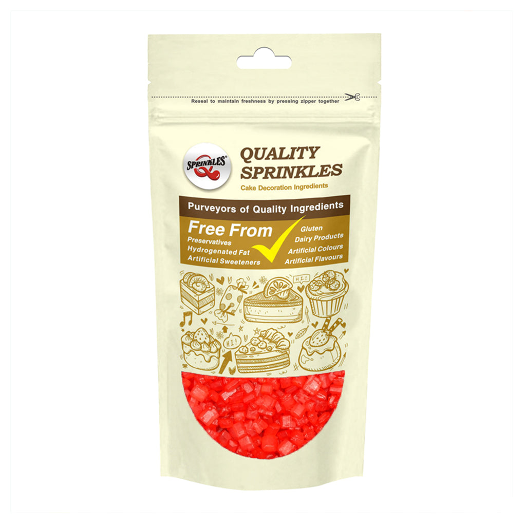 Red Sparkling Sugar - Clean Label kosher Sprinkles Cake Decoration