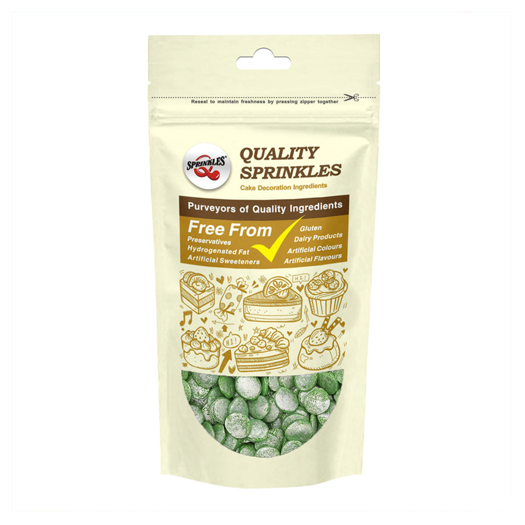 Shimmer Green Confetti 10MM Big Sequins - Clean Lable Vegan Sprinkles