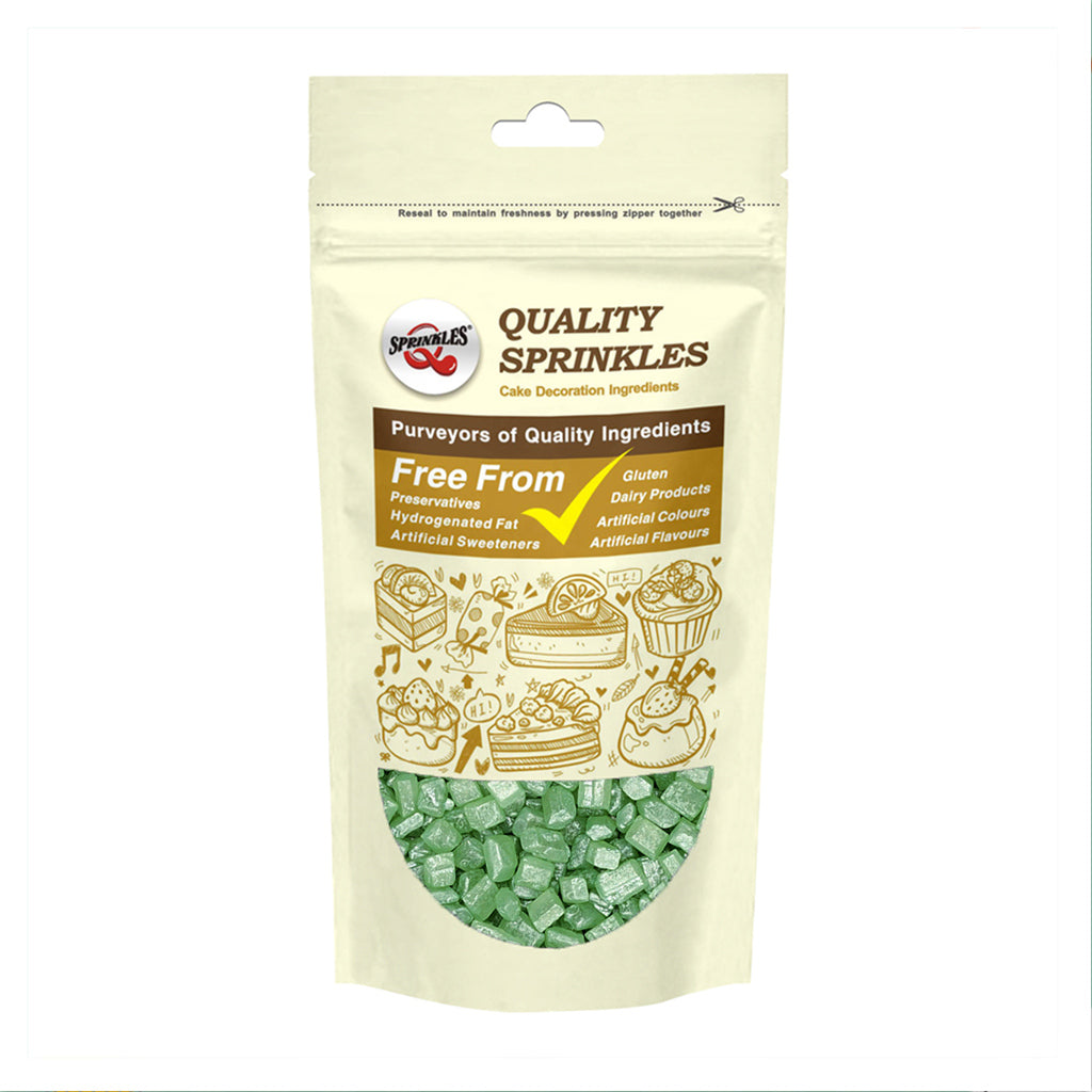 Shimmer Green Sugar Rocs - Nuts Free Kosher Certified Vegan Sprinkles
