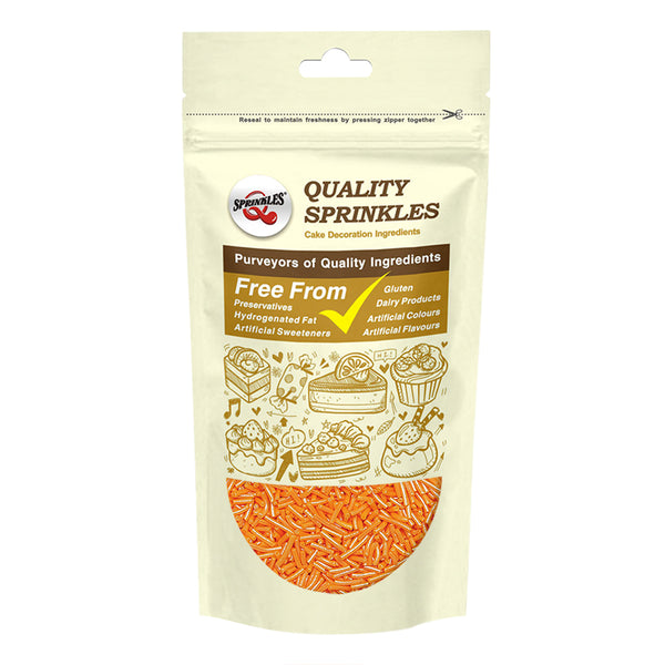 Shimmer Orange Jimmies - No Soya Clean Lable Sprinkles Cake Decoration