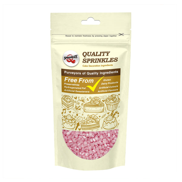 Shimmer Pink Sparkling Sugar - Soya Free Halal Certified Sprinkles