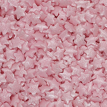 Shimmer Pink Confetti Star - Nuts Free Halal Certified Vegan Sprinkles