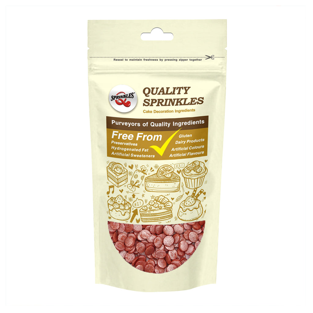Shimmer Red Confetti 8MM Big Sequins - Kosher Certified Sprinkles