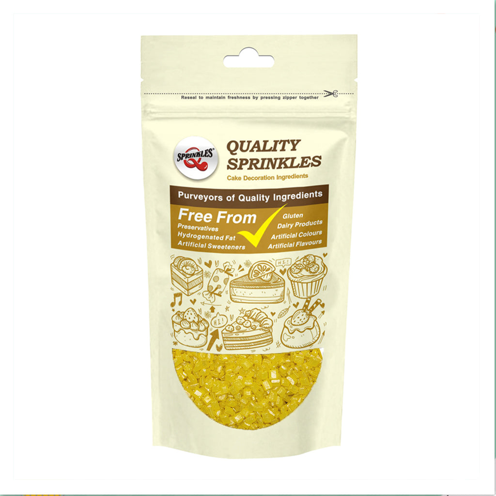 Shimmer Yellow Sparkling Sugar - Dairy Free Kosher Certified Sprinkles