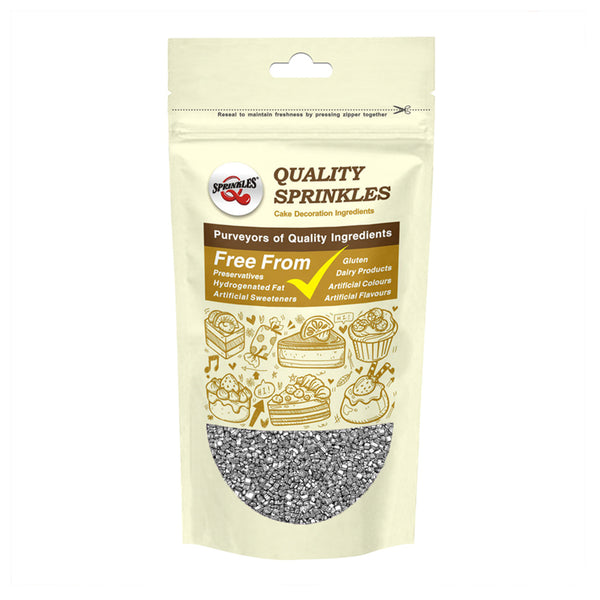 Silver Sugar Crystals - Soy Free Clean Label Sprinkles Cake Decoration